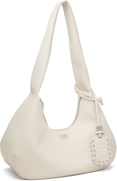 Taška cez rameno GANNI GANNI Medium Hobo Bag Biela | A6838, 1