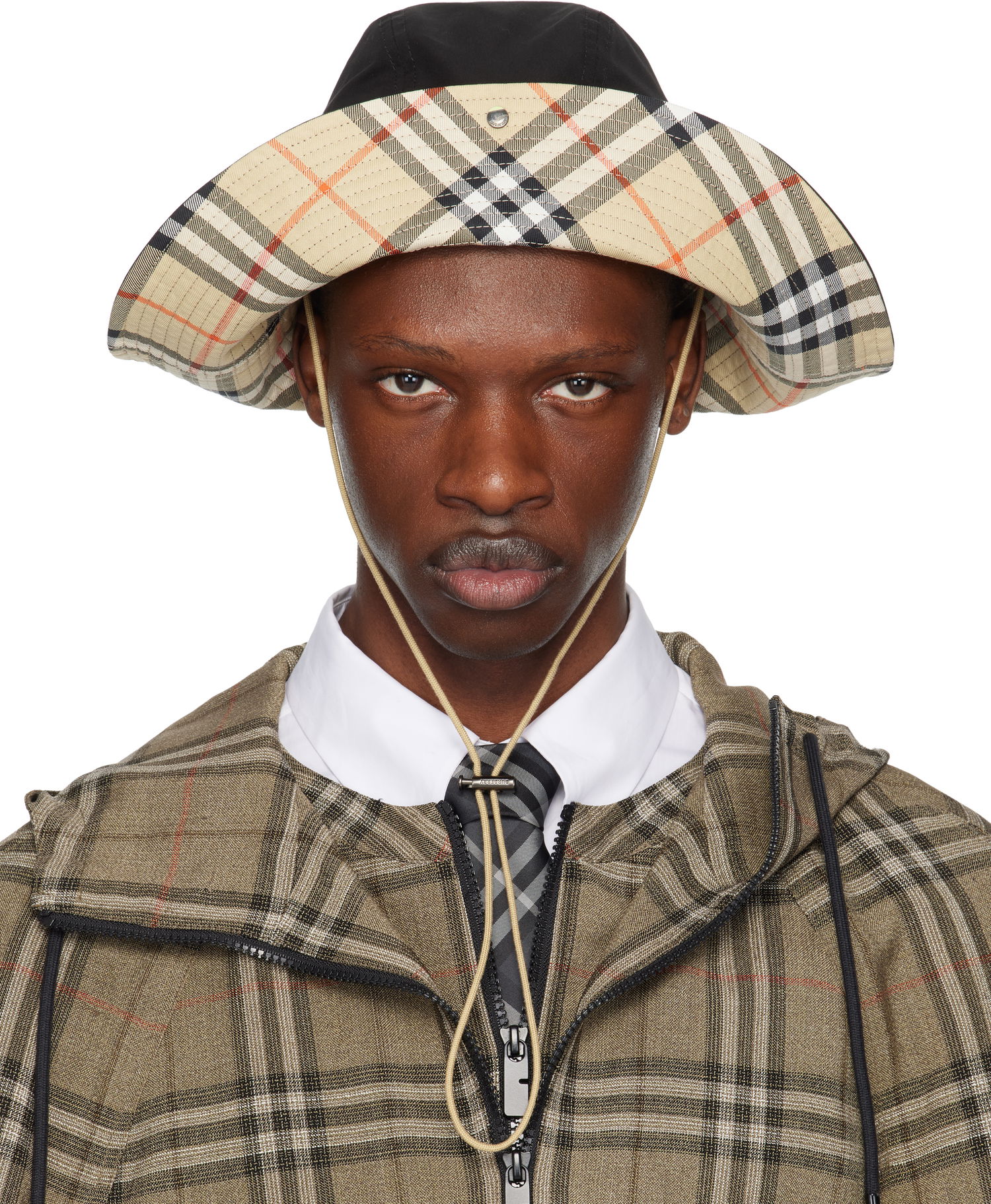 Klobúk Burberry Burberry Check Brim Gabardine Bucket Hat Béžová | 8112364, 0