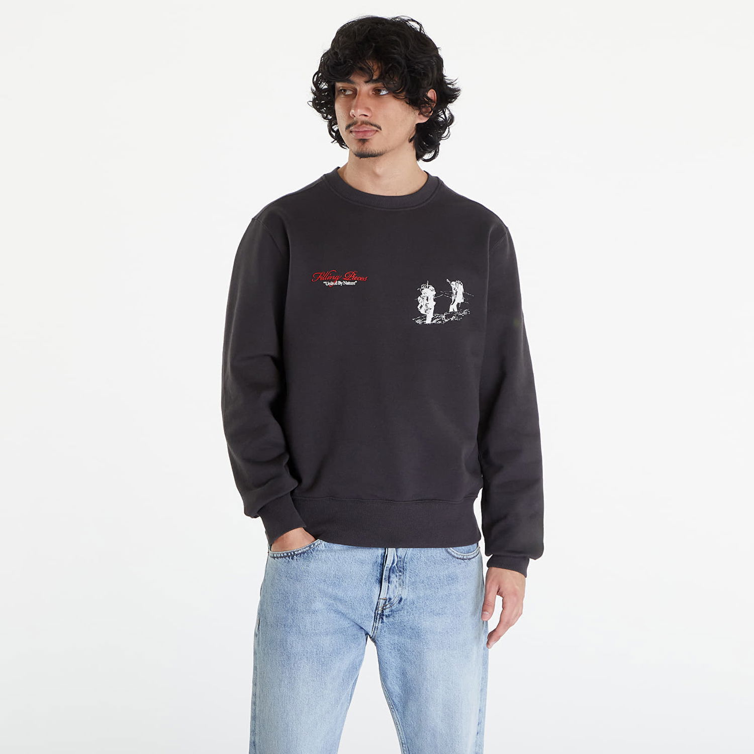 Tričko Filling Pieces United by Nature Sweatshirt UNISEX Pavement Čierna | 74517031268, 0