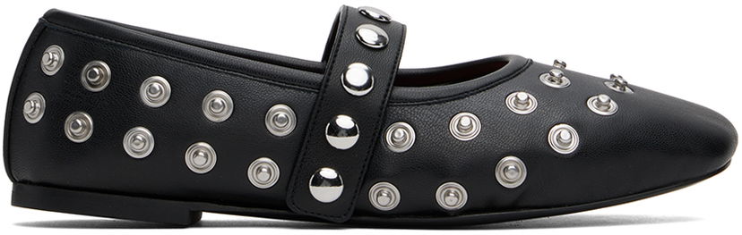 Tenisky a topánky Stella McCartney Stella McCartney Ryder Popper-Studded Ballerina Flats Čierna | 810473W1IL0