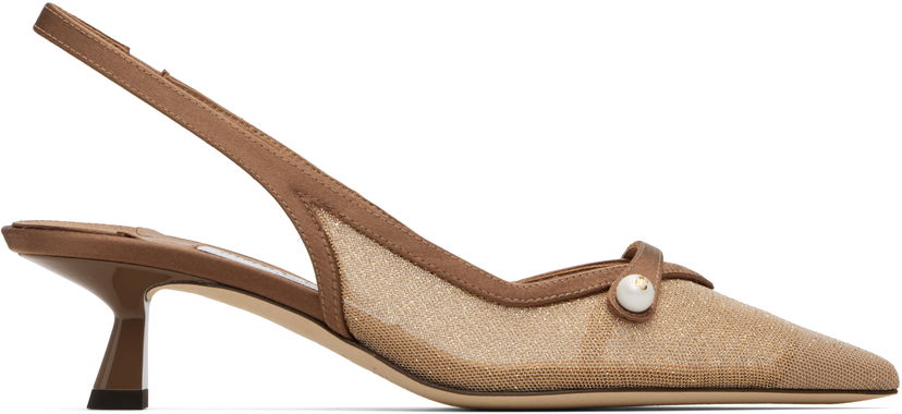 Tenisky a topánky Jimmy Choo Amita 45 Mesh Slingback Heels Béžová | AMITA 45