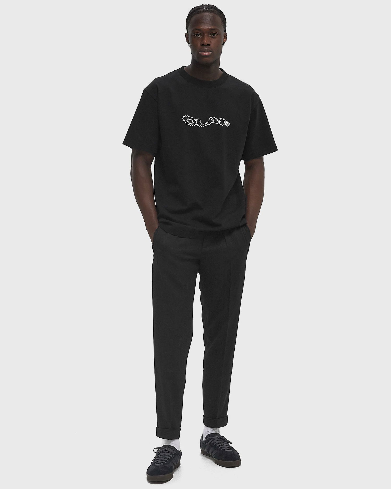 Nohavice ØLÅF Slim Elasticated Trousers XL Čierna | M990402-BLACK, 1