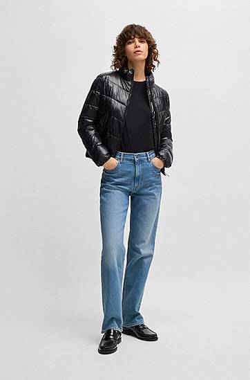 Džínsy BOSS High-Waisted Comfort-Stretch Jeans Modrá | 50489824, 1