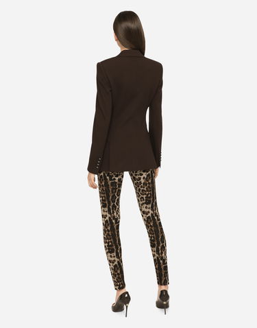 Legíny Dolce & Gabbana Jersey Leggings With Leopard Design Hnedá | FTCQKTFJGASS8350, 2