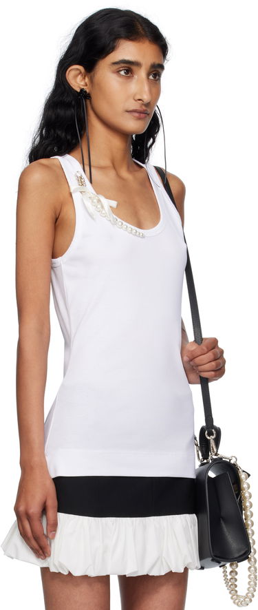 Tielko Simone Rocha Simone Rocha Pearl Chain Tank Top Čierna | 5375B 0553, 4