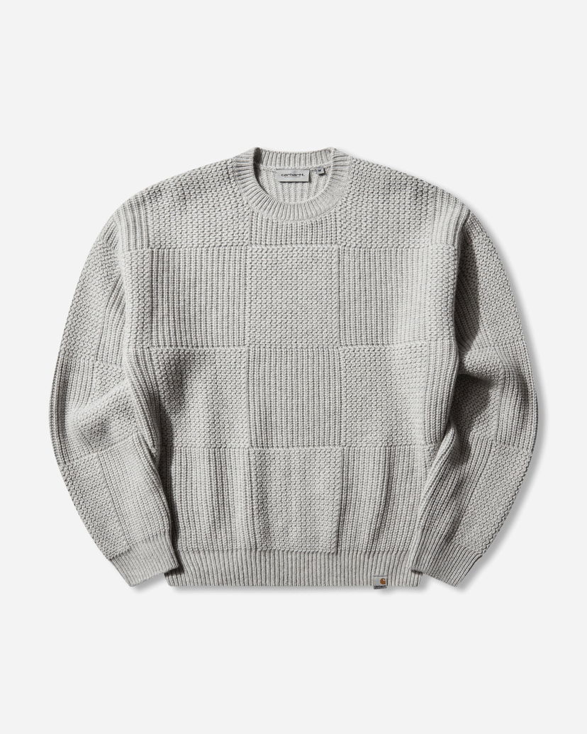 Sveter Carhartt WIP Bishop Textured Paneled Knit Crewneck Sweater Šedá | I035591 3GEXX