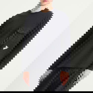 Tričko and wander Heavy Cotton Longsleeve Pocket Tee Čierna | 5745284082-010, 2