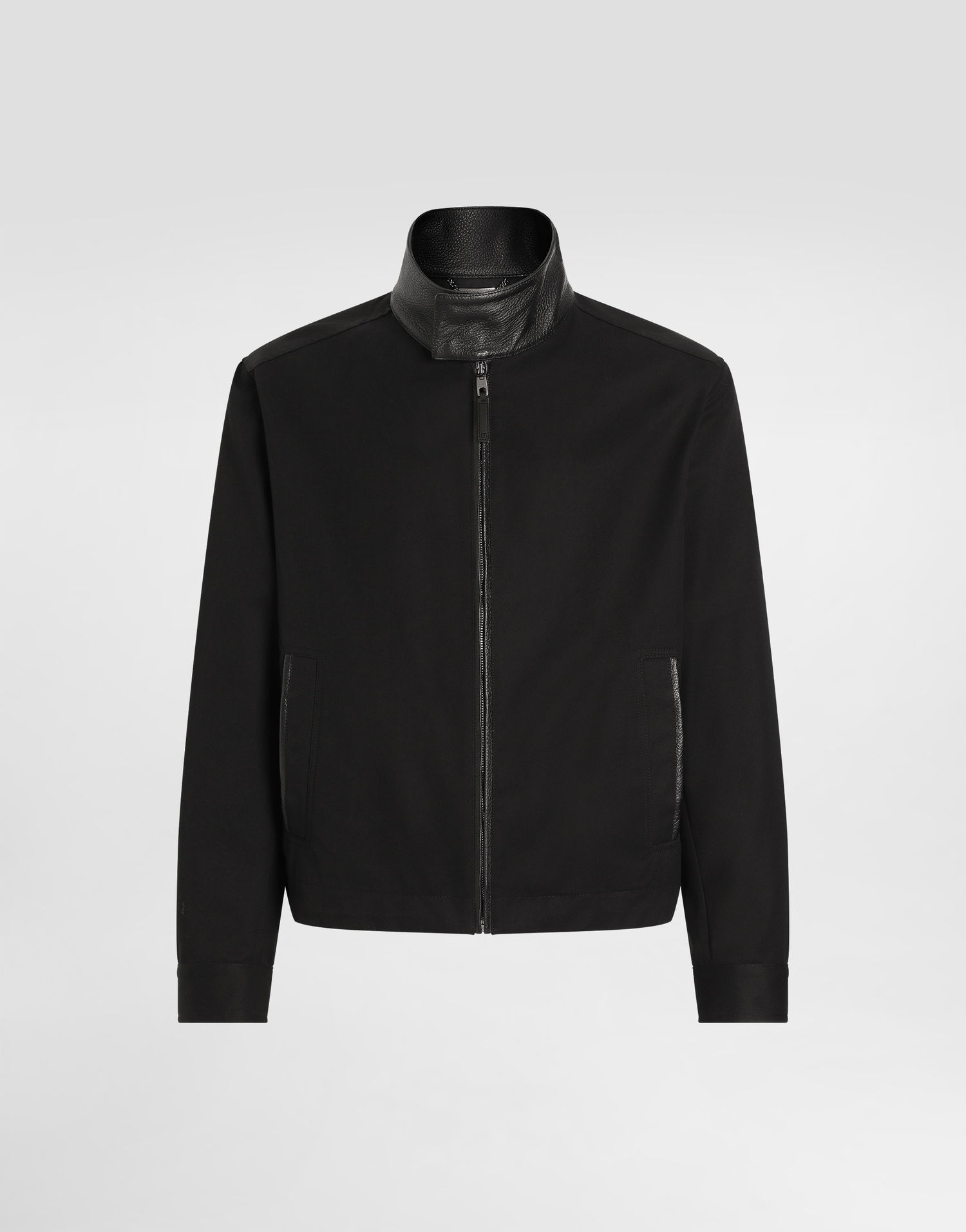 Bunda Dolce & Gabbana Dolce & Gabbana High Neck Leather and Technical Fabric Jacket Čierna | G9BLWTHUMTUN0000, 0
