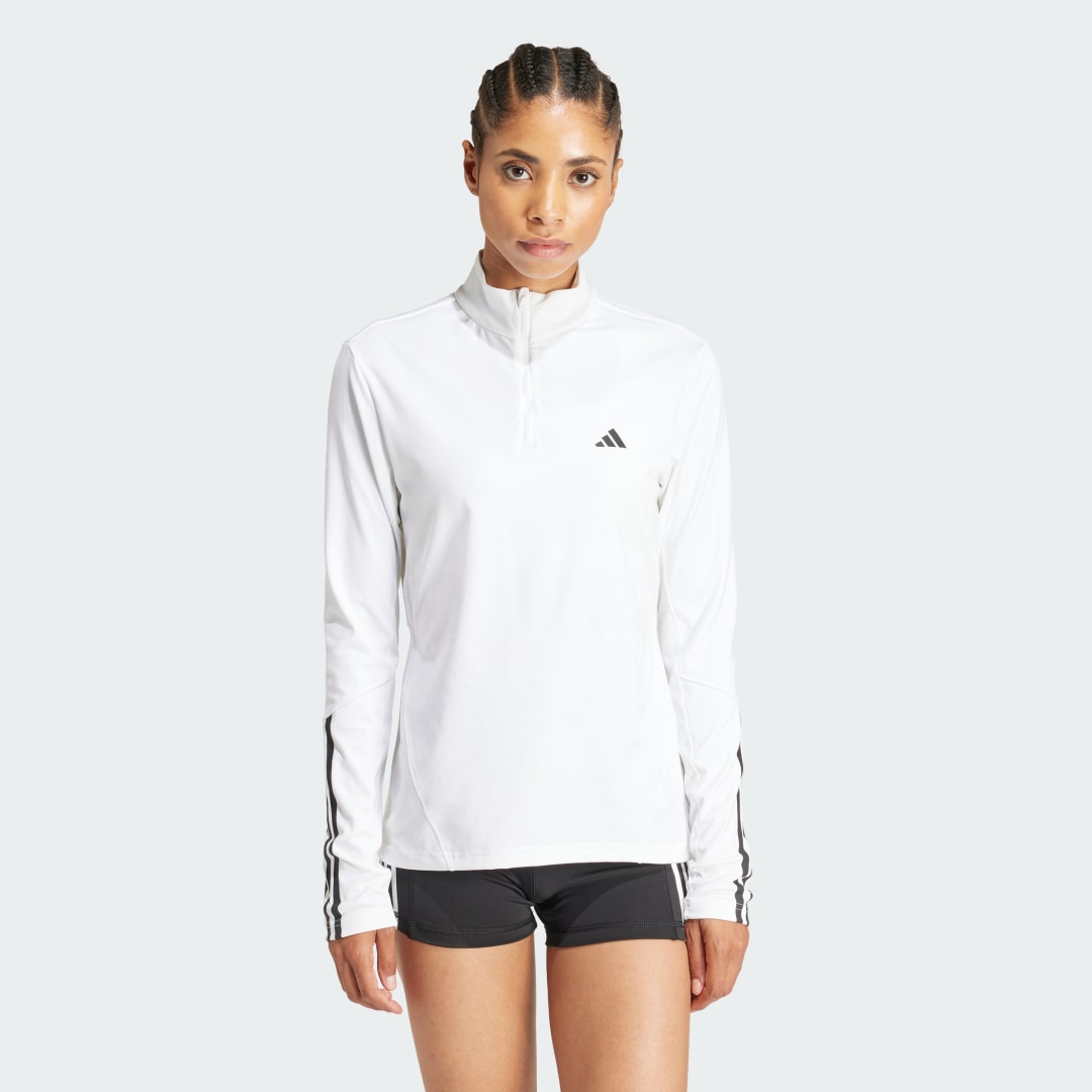 Mikina adidas Performance Hyperglam Training Quarter-Zip Top Biela | IN6840, 0