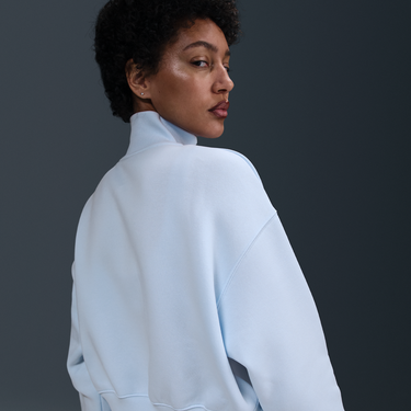 Mikina Nike Sportswear Phoenix Fleece Cropped Half-Zip Sweatshirt Modrá | DQ5767-423, 3