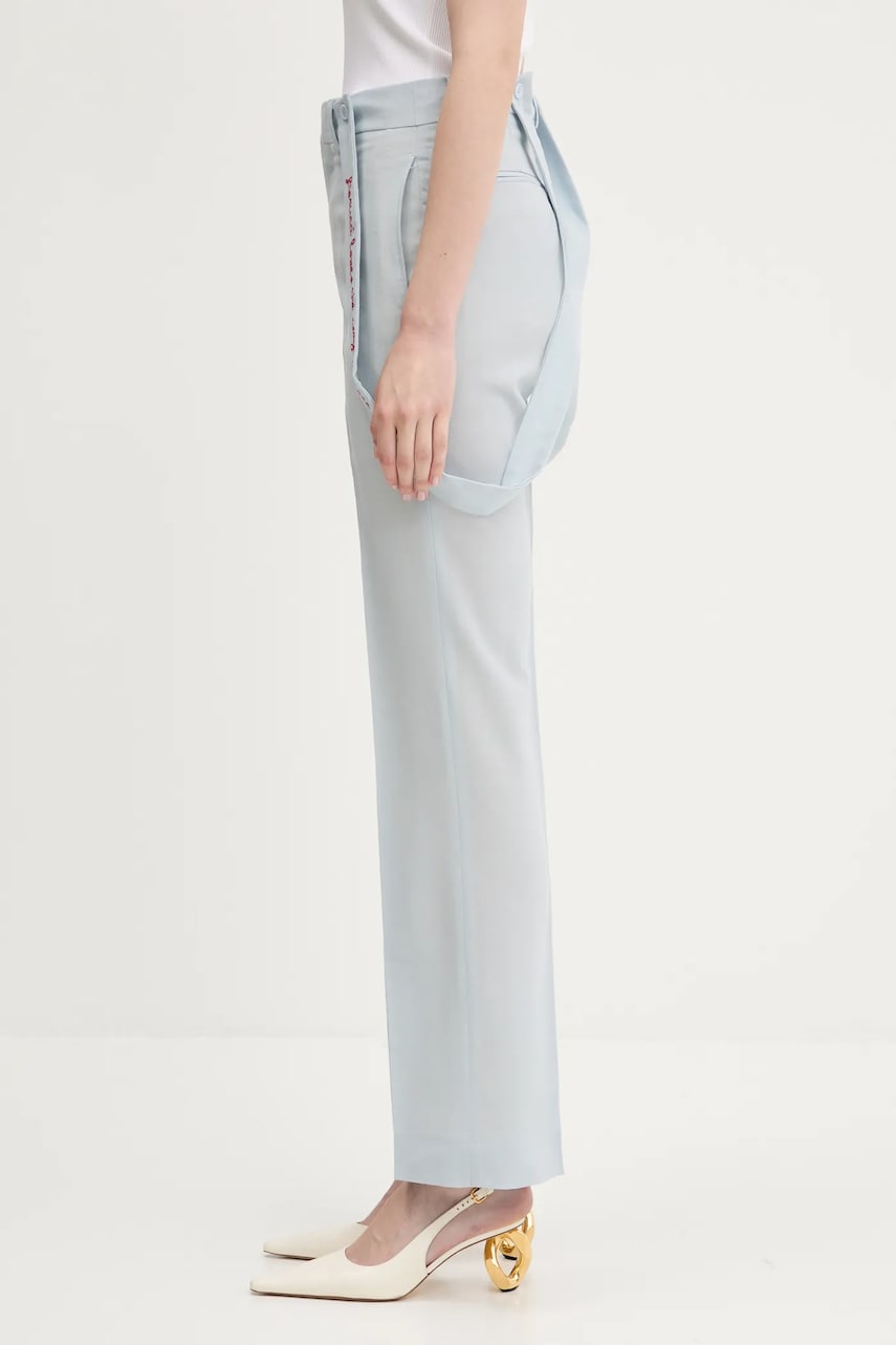 Nohavice Fiorucci Fiorucci Embroidered Suspender High Waist Trousers Modrá | W02SPBPA183WO01BL02, 1