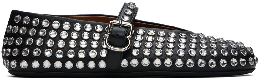 Oblečenie Alaïa ALAÏA Lambskin Ballerina Flats with Strass Čierna | AA3A029CK116