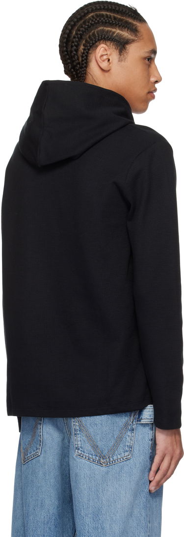 Mikina BOSS BOSS Waffle-Knit Hoodie Čierna | 50535885, 2