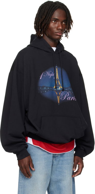 Mikina VETEMENTS VETEMENTS 'Night In Paris' Oversized Hoodie Čierna | UH76HD410B, 4