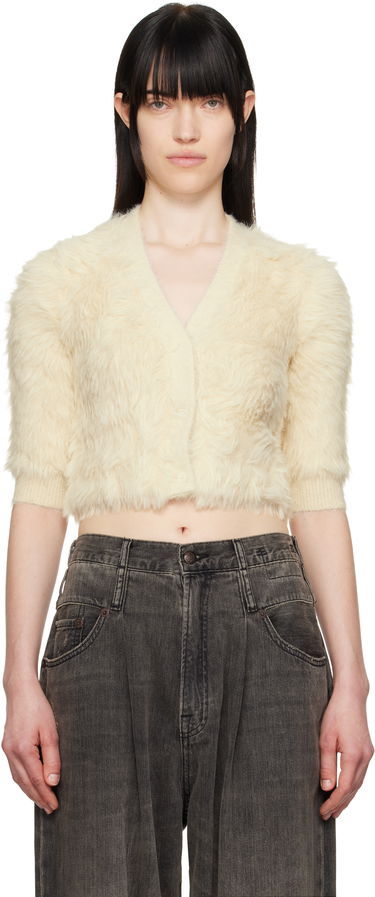 Sveter R13 R13 Balloon Cropped Knit Cardigan Béžová | R13WY213-Y097A, 0