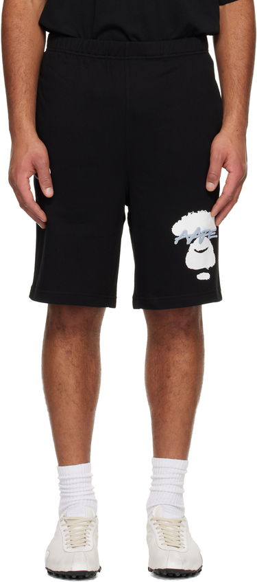 Šortky AAPE by A Bathing Ape Moonface Logo Sweat Shorts Čierna | AAPSPMC604XXNBKX, 0