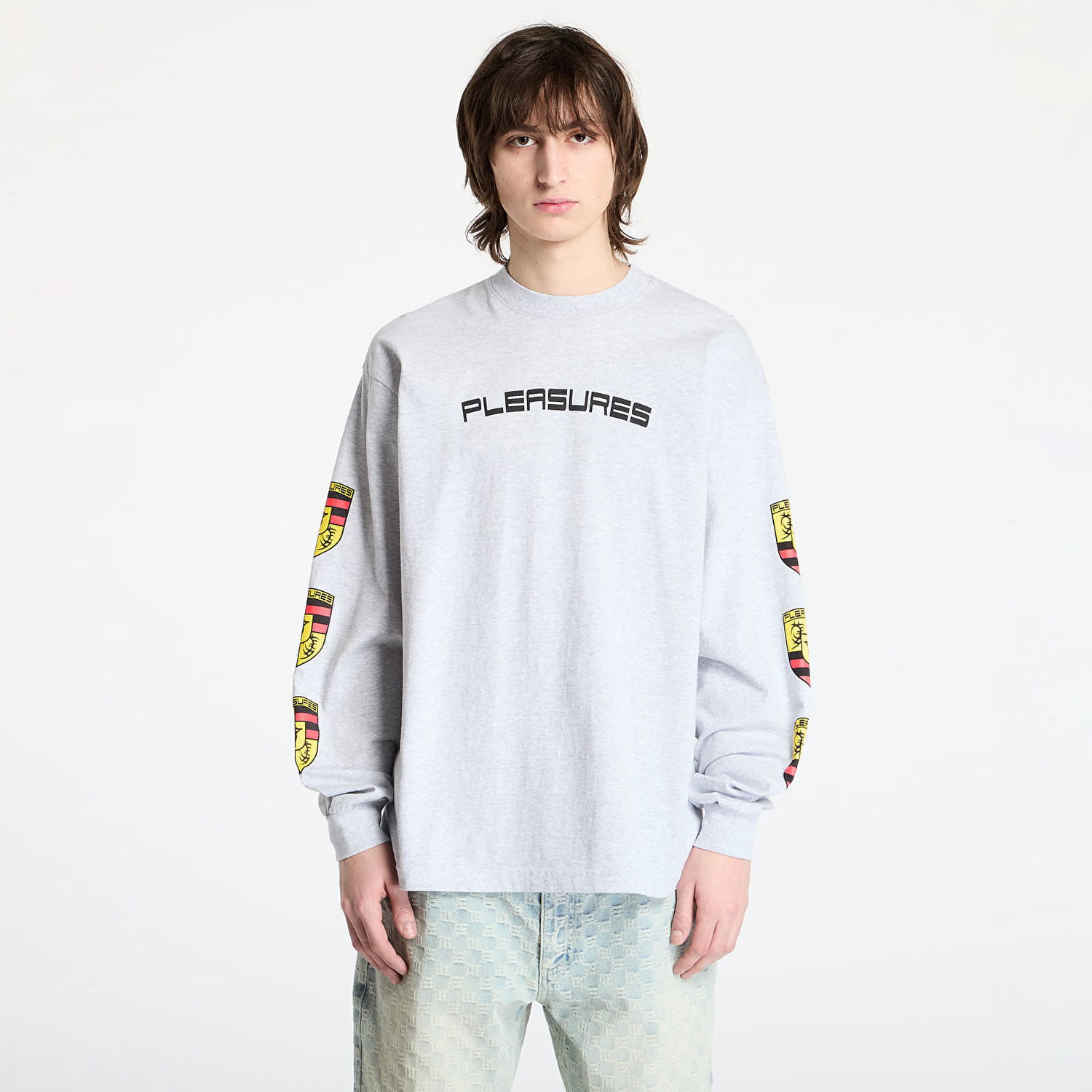 Tričko Pleasures PLEASURES Fast Life Long Sleeve T-Shirt Šedá | P25SP058 GREY, 0