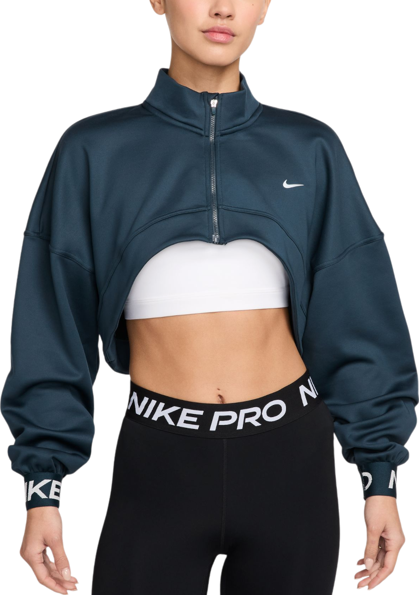 Mikina Nike Cropped Fleece Sweatshirt Tyrkysová | fv8097-478, 0