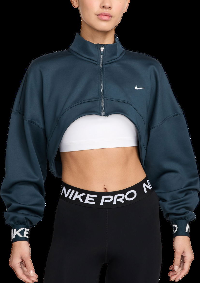 Mikina Nike Cropped Fleece Sweatshirt Tyrkysová | fv8097-478