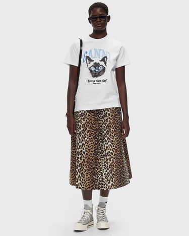 Sukňa GANNI Printed Cotton Long Smock Skirt Hnedá | W0206-943, 1