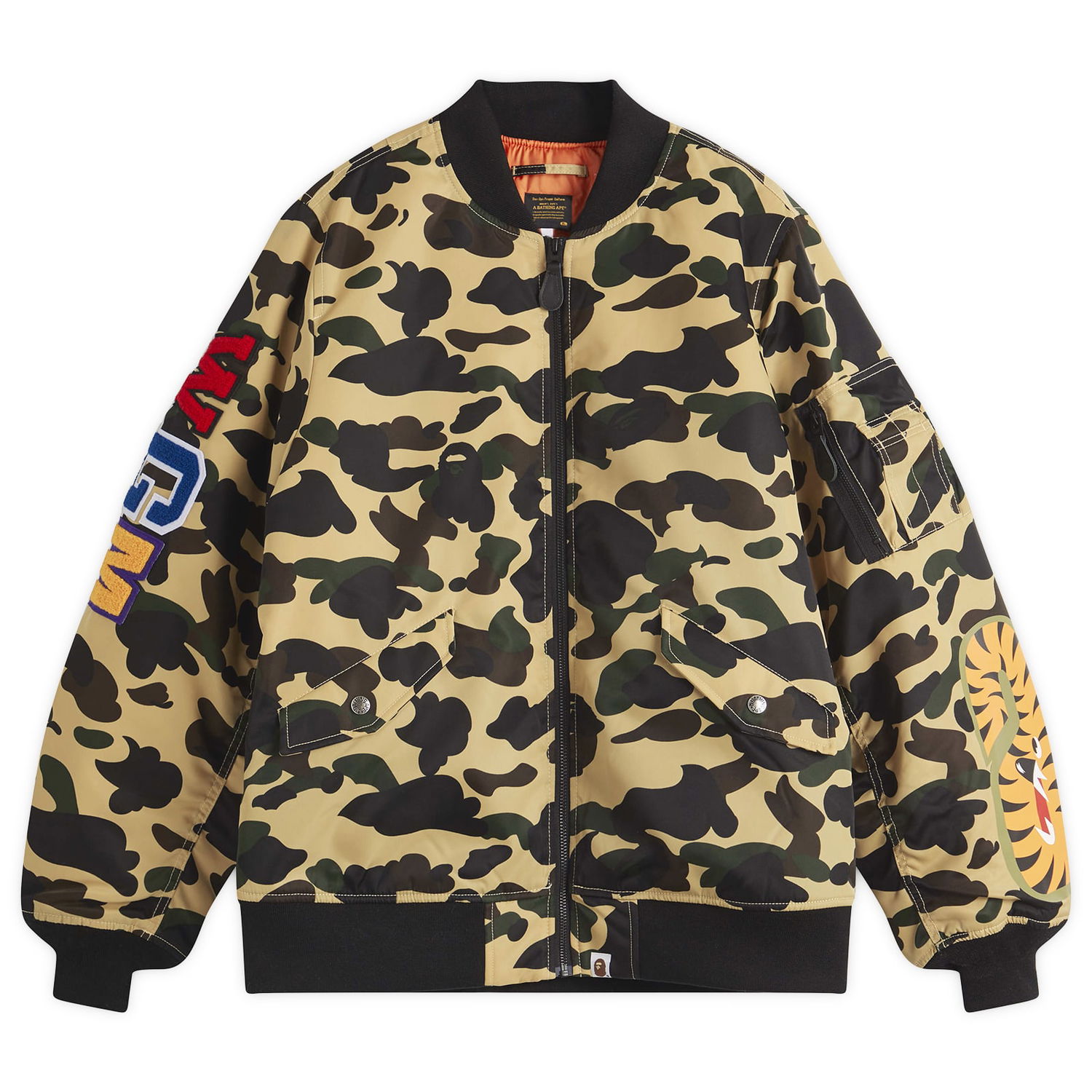 Bomber bunda BAPE Bathing Ape 1St Camo Sharka-1 Bomber Jacket, Size Large Žltá | 001HJL301003M-YEL, 0