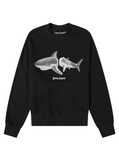 Mikina Palm Angels Shark Crew Sweat Čierna | PMBA026S22FLE0041009