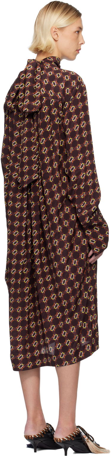 Šaty Dries Van Noten Dries Van Noten Silk Printed Long Sleeve Turtleneck Midi Dress Rôznofarebný | 252-011074-2072, 2