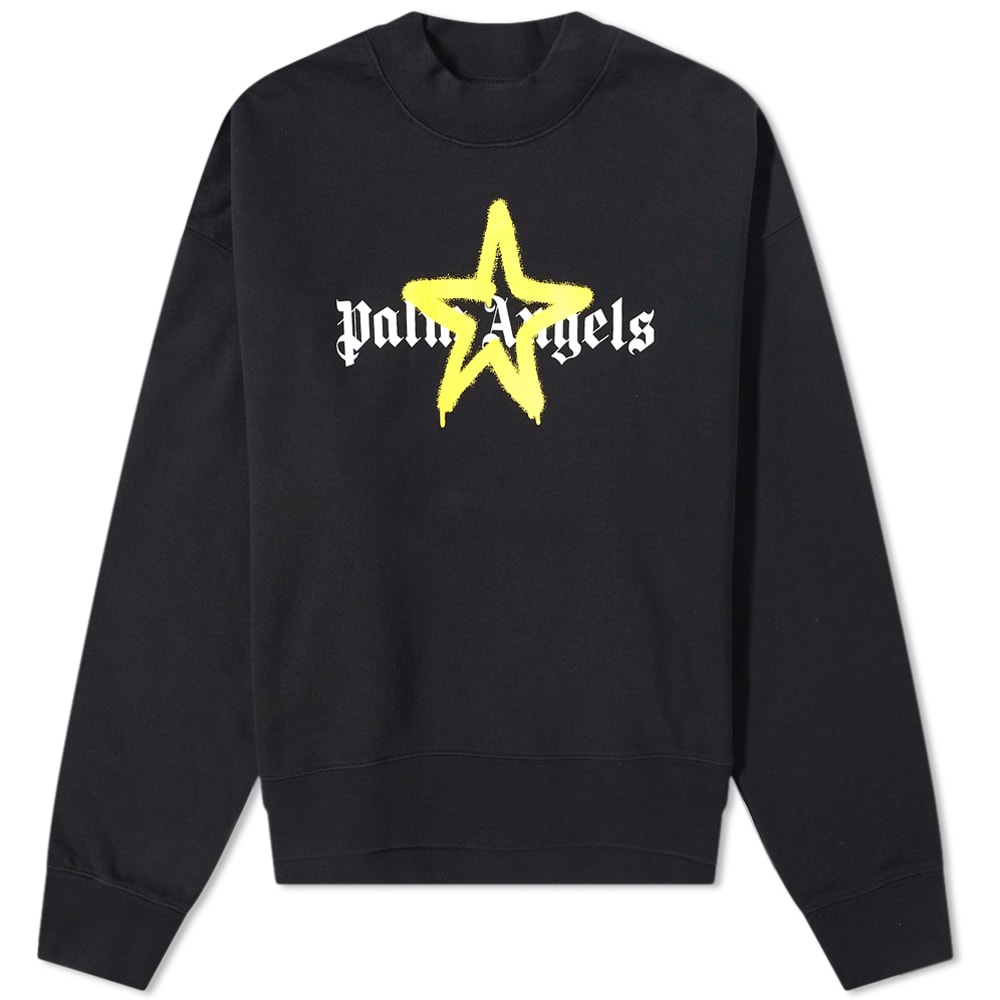 Sveter Palm Angels Star Sprayed Logo Crewneck Čierna | PMBA026C99FLE0081018, 0