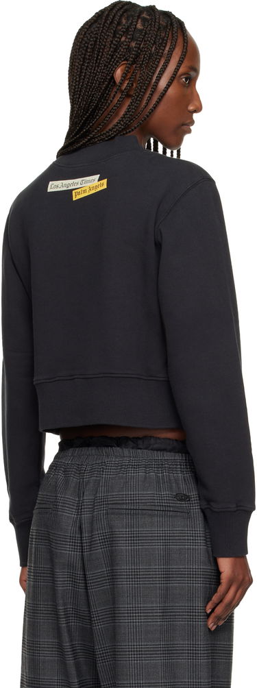 Mikina Palm Angels LA Times Edition News Fitted Crew Sweatshirt Čierna | PWBA016F25FLE0011003, 2