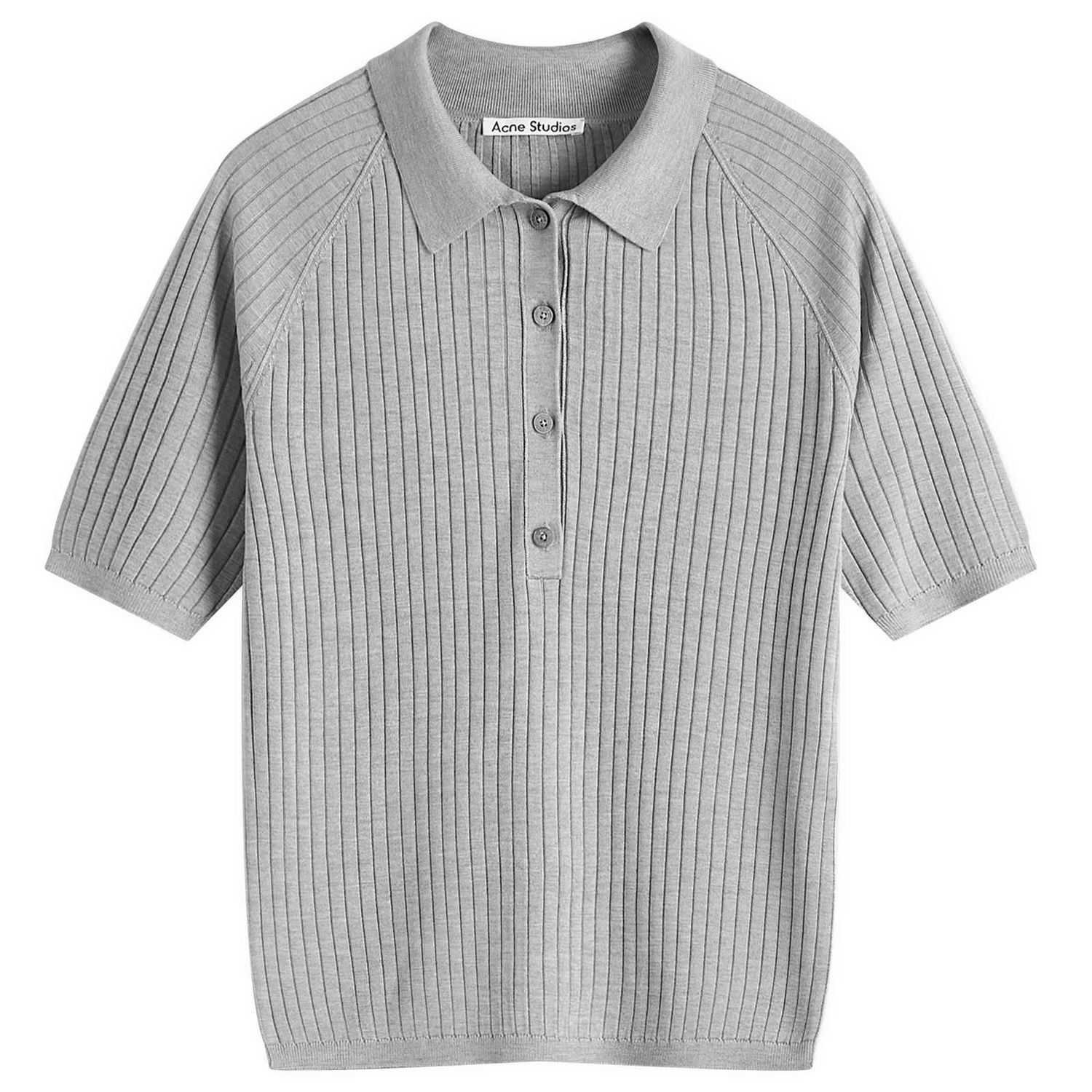 Polo tričko Acne Studios Acne Studios Kamanda Knitted Polo Top Šedá | A60575-902, 0
