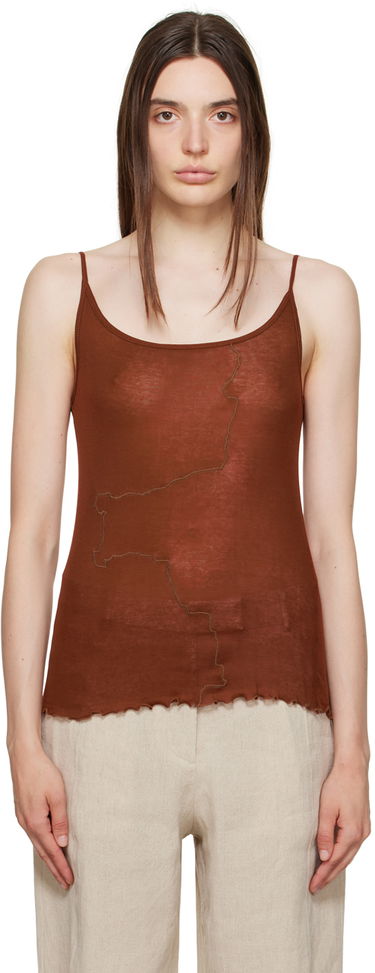 Tielko Baserange Embroidered Detail Tank Top Hnedá | TOGE-CG-AU23, 0