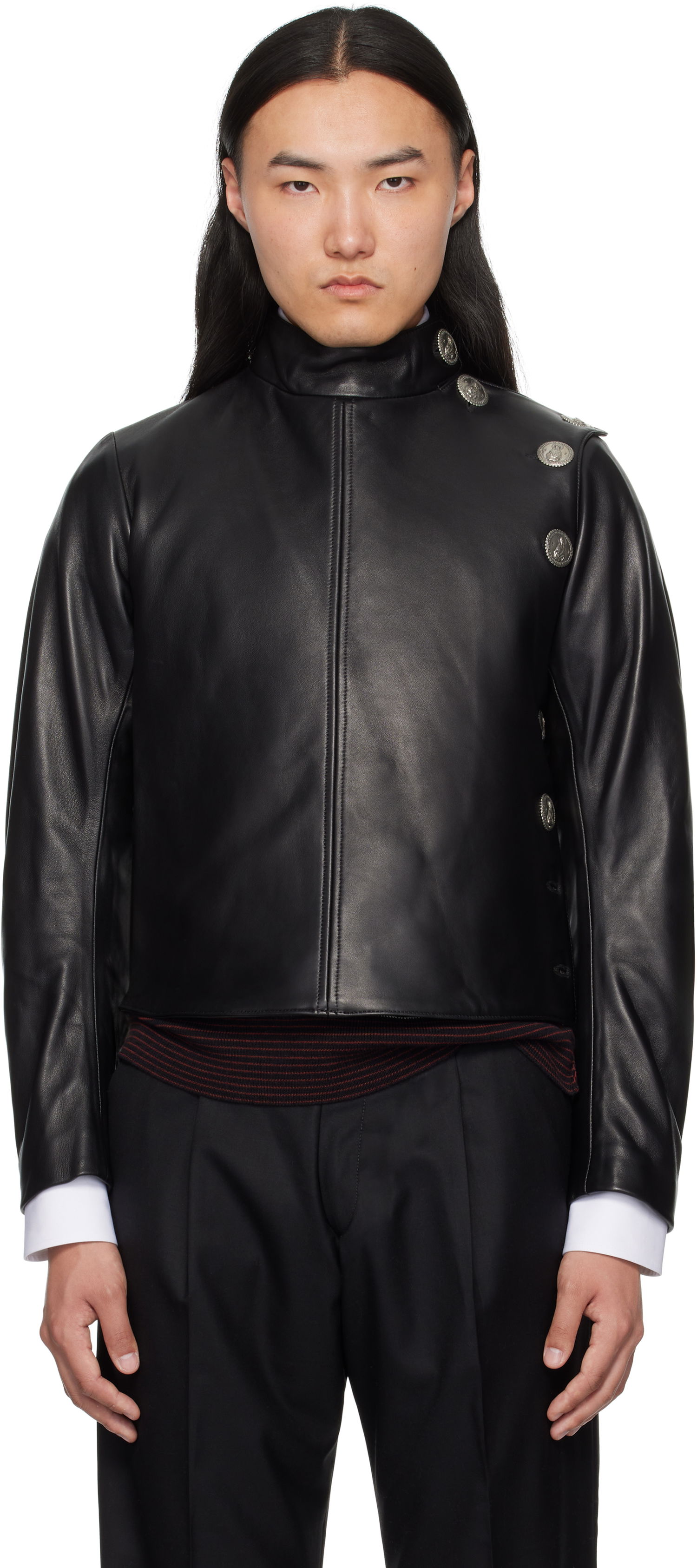 Bunda Enfants Riches Déprimés Enfants Riches Déprimés Leather Fencing Jacket Čierna | 040-246, 0