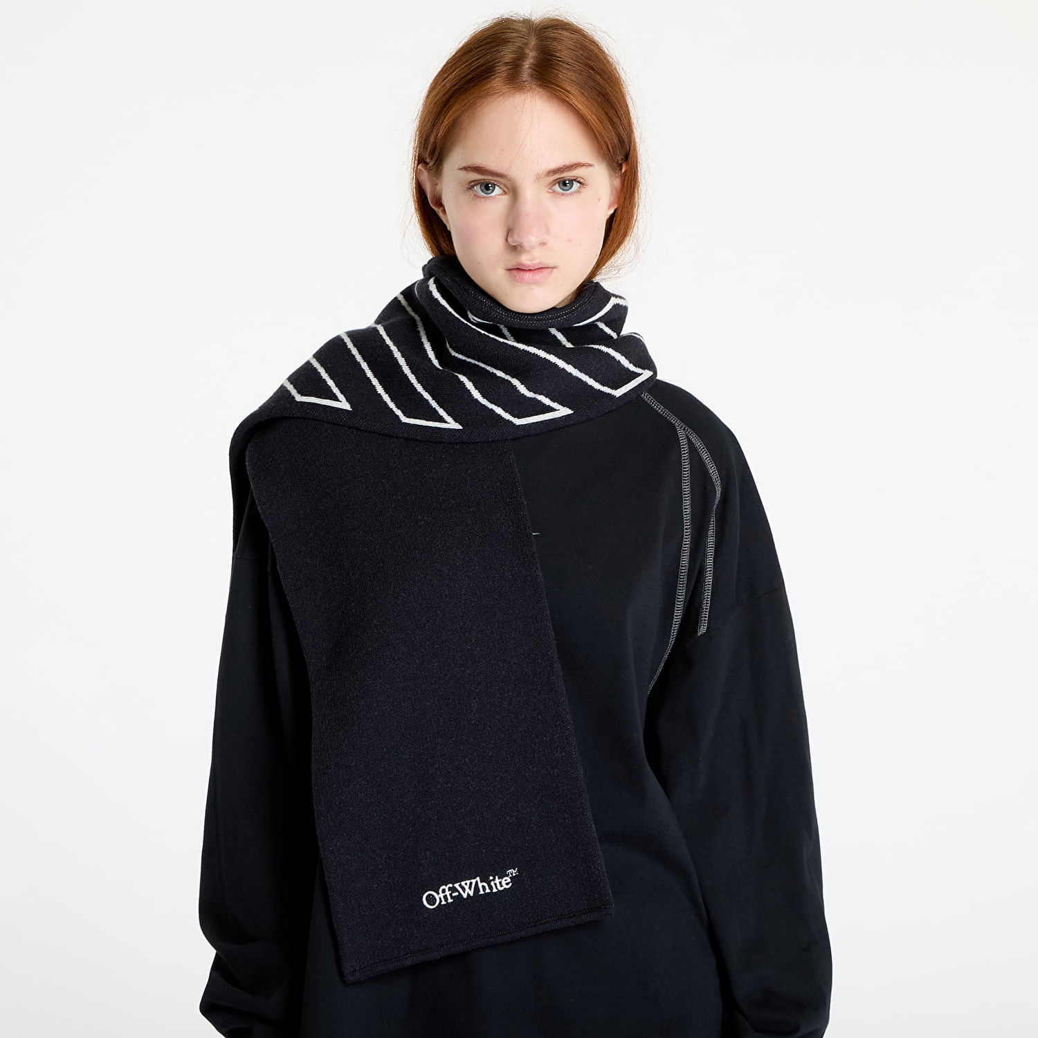 Šál Off-White Off-White Kids Bookish Diag Scarf Čierna | OBMA001F24KNI0011003, 1