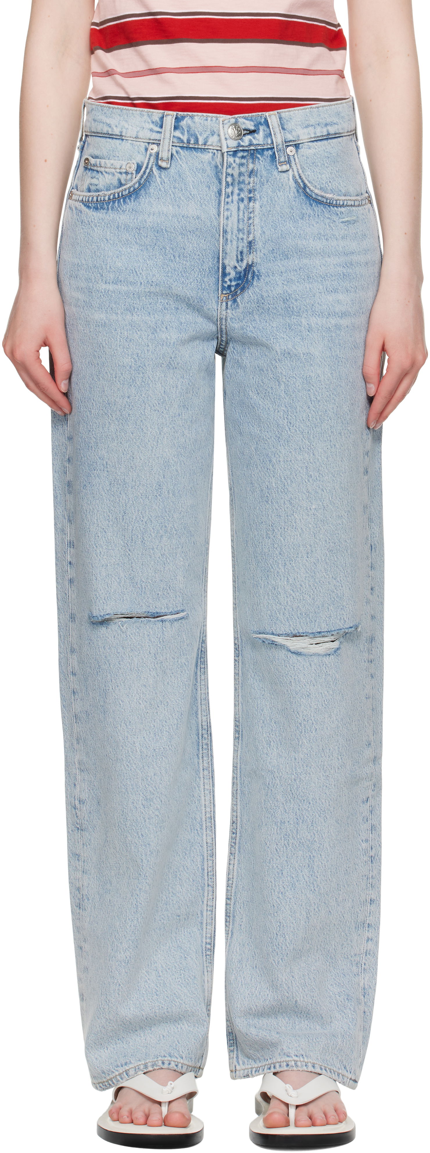Džínsy rag & bone rag & bone Shea Relaxed High Rise Jeans Modrá | WDD25P1006RGCH, 0