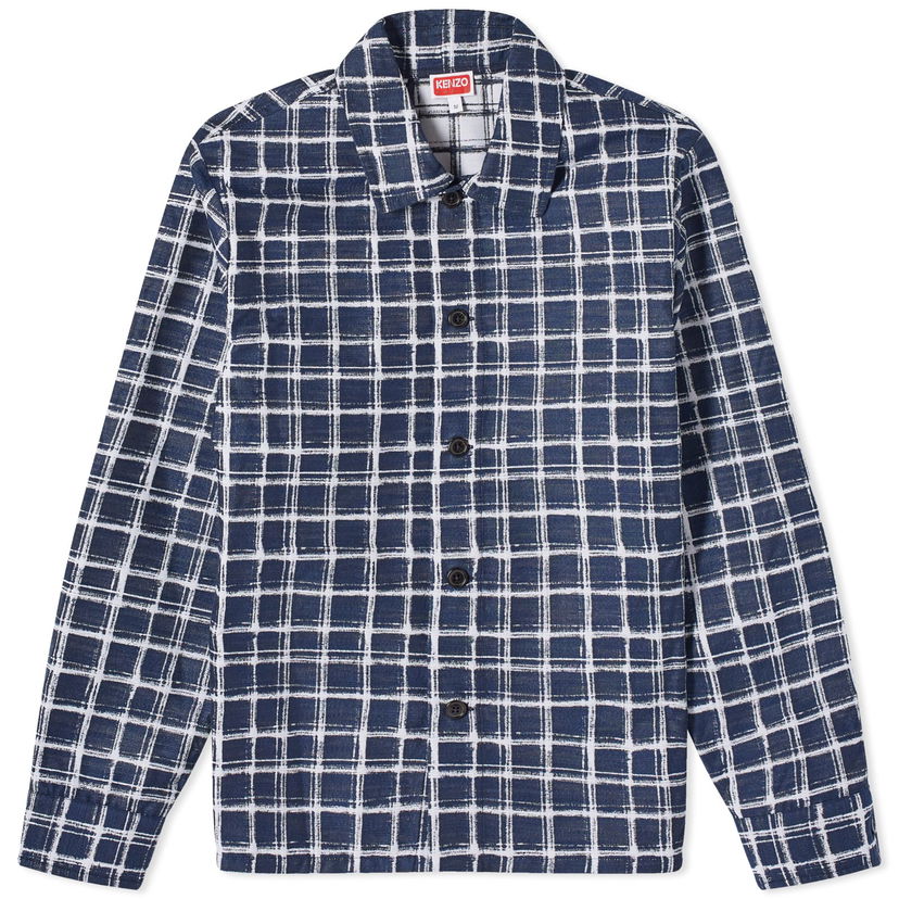 Košeľa KENZO Check Jacquard Overshirt Navy | FE55CH5269JK-77