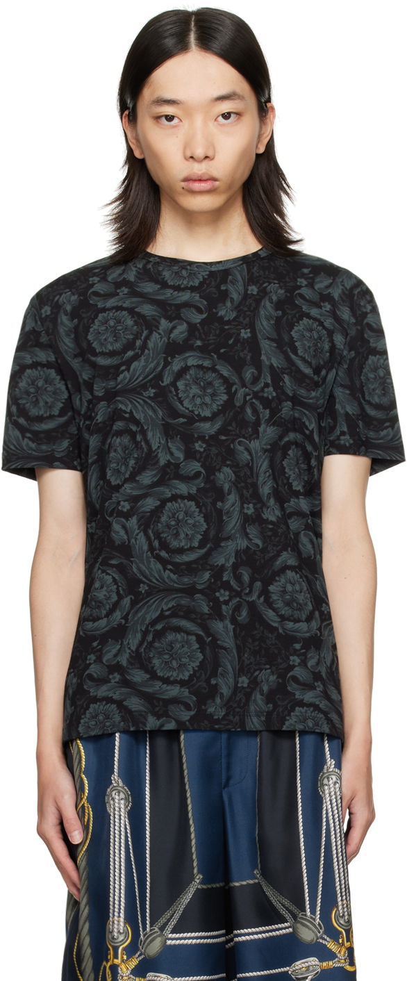Tričko Versace Barocco Print T-Shirt Čierna | 1000959_1A11188, 0