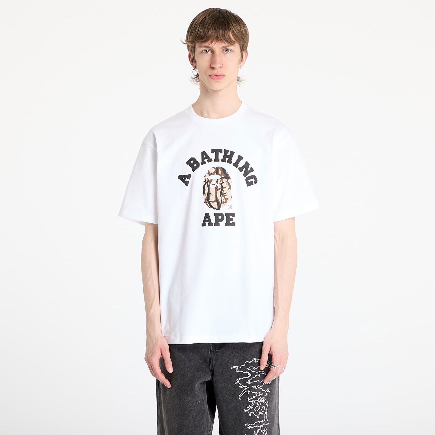 Tričko BAPE A BATHING APE Trial Camo College Tee Biela | 001TEL301033MWHA, 0