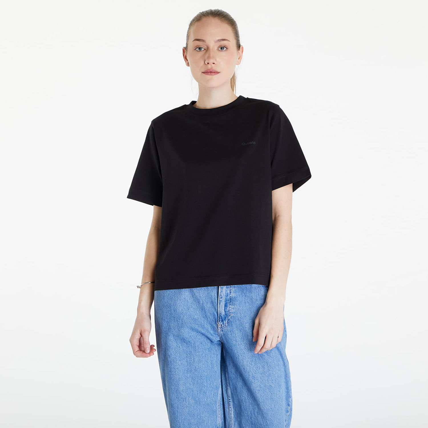 Tričko Queens Essential T-Shirt With Tonal Print 3-Pack Multicolour Čierna | QNS_011, 0