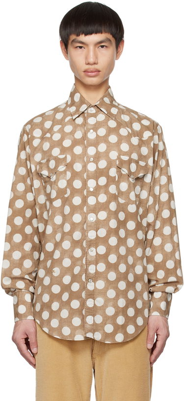 Košeľa ERL ERL Polka Dot Long Sleeve Shirt Hnedá | ERL06B012, 0