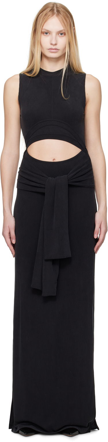 Šaty Balmain Balmain Knotted Cutout Maxi Dress Čierna | EF1RO125JJ76, 0