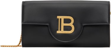 Peňaženka Balmain Balmain B-Buzz Leather Wallet on Chain Čierna | DN1ON197LAVE, 0