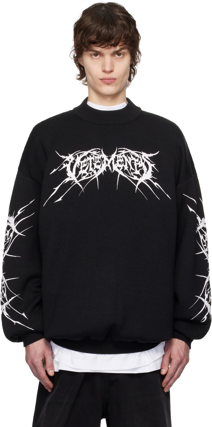 Sveter VETEMENTS Vetements Metal Logos Sweater Čierna | UA66KN100BW
