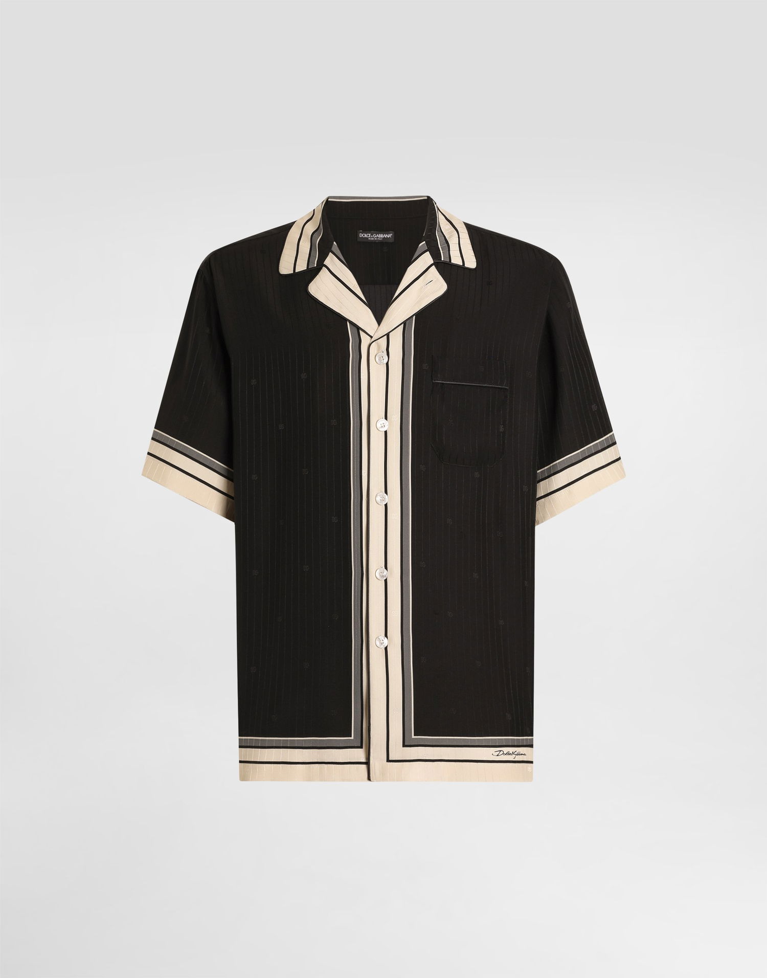 Košeľa Dolce & Gabbana Logo And Stripe-print Hawaii Shirt Rôznofarebný | G5LH3THI11THN5WH, 0