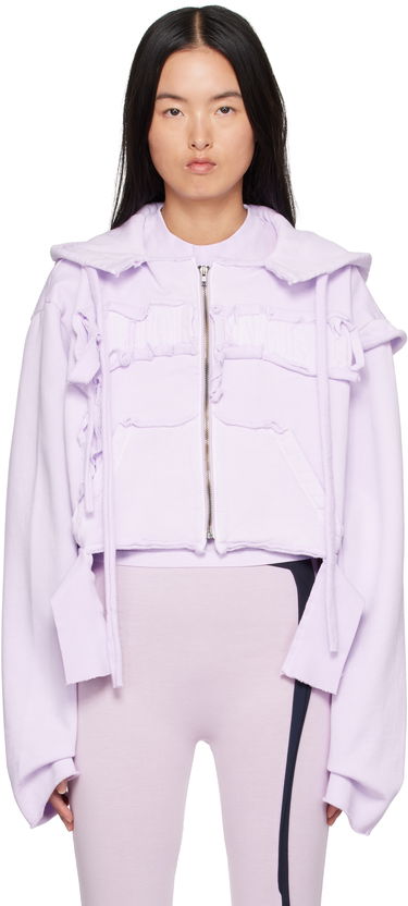 Mikina Ottolinger Ottolinger Distressed Cropped Hoodie Fialová | 2215020214, 0