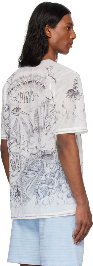 Tričko Casablanca Casablanca Tattoo Mesh T-Shirt Biela | MS25-TP-071-01, 2