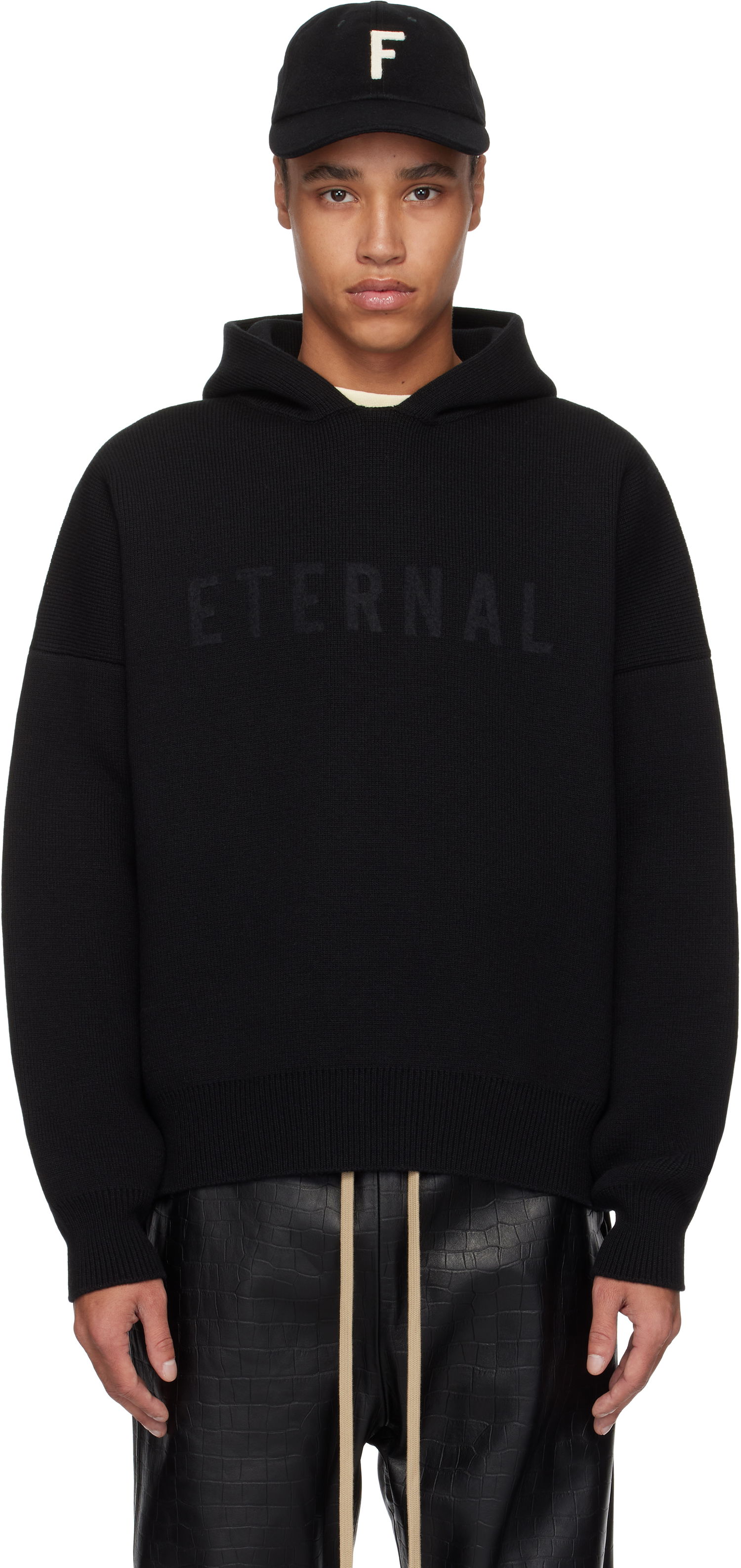 Sveter Fear of God Fear of God 'Eternal' Merino Knit Hoodie Čierna | FGE220-2031LAW, 0