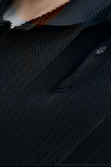 Polo tričko Samsoe Samsoe Ribbed Polo Shirt SAKEVIN Navy | M25200034, 4