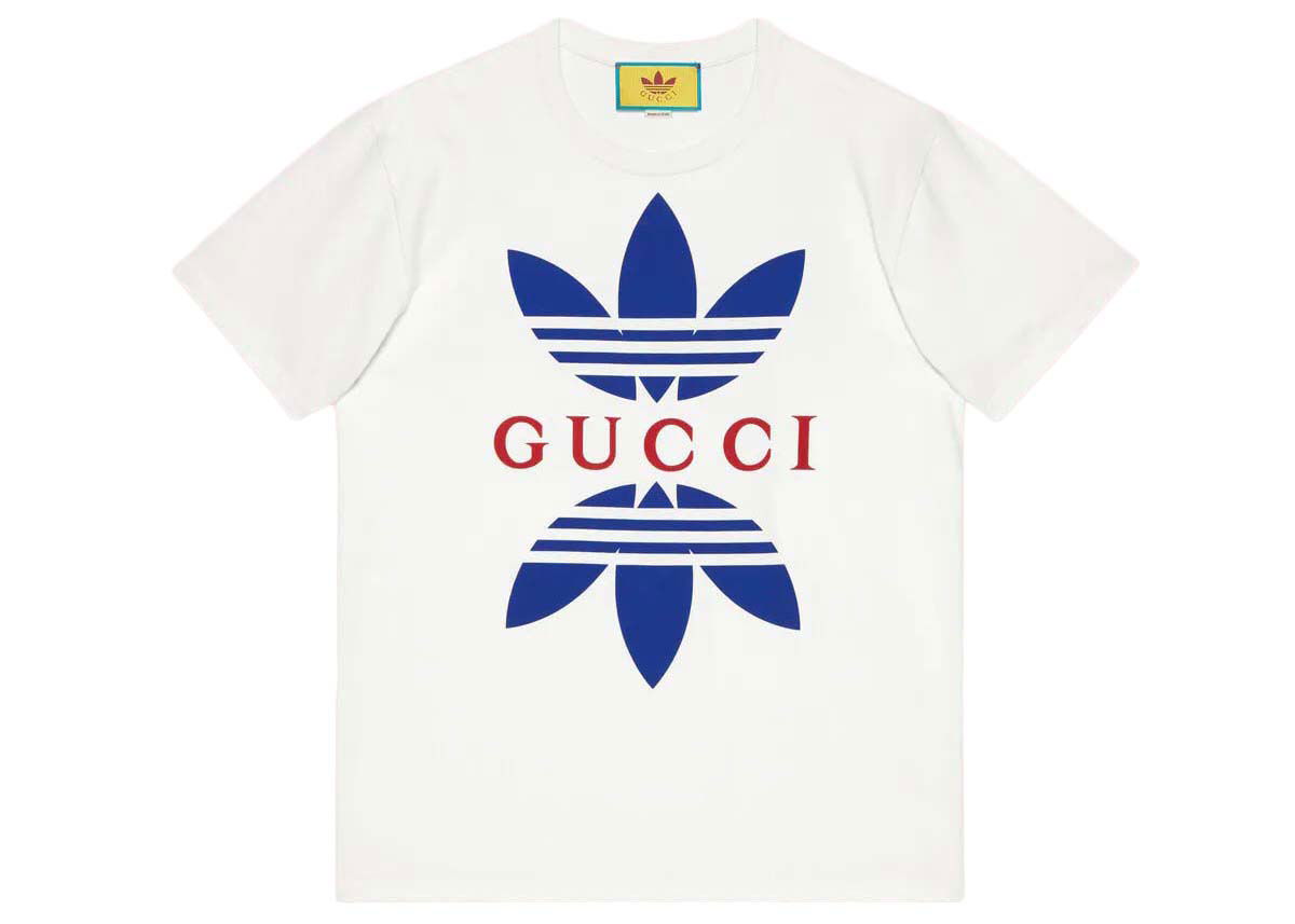 Tričko Gucci adidas x Cotton Jersey T-Shirt Biela | 548334 XJEMJ 9280, 0
