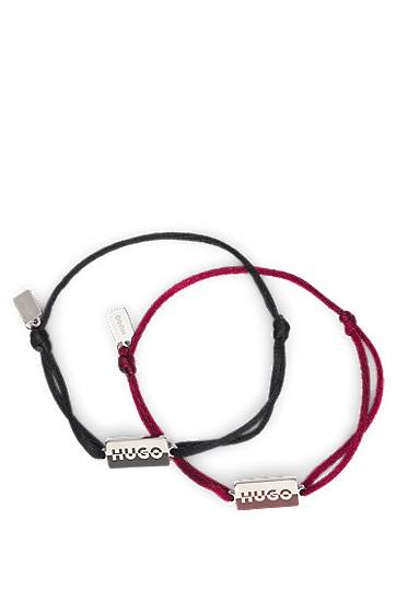 Náramok BOSS Two cord cuffs with rectangular metal plaques Rôznofarebný | 50549076, 1