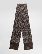 Dolce & Gabbana Silk Twill Scarf with Micro-Logo Pattern and Tassels